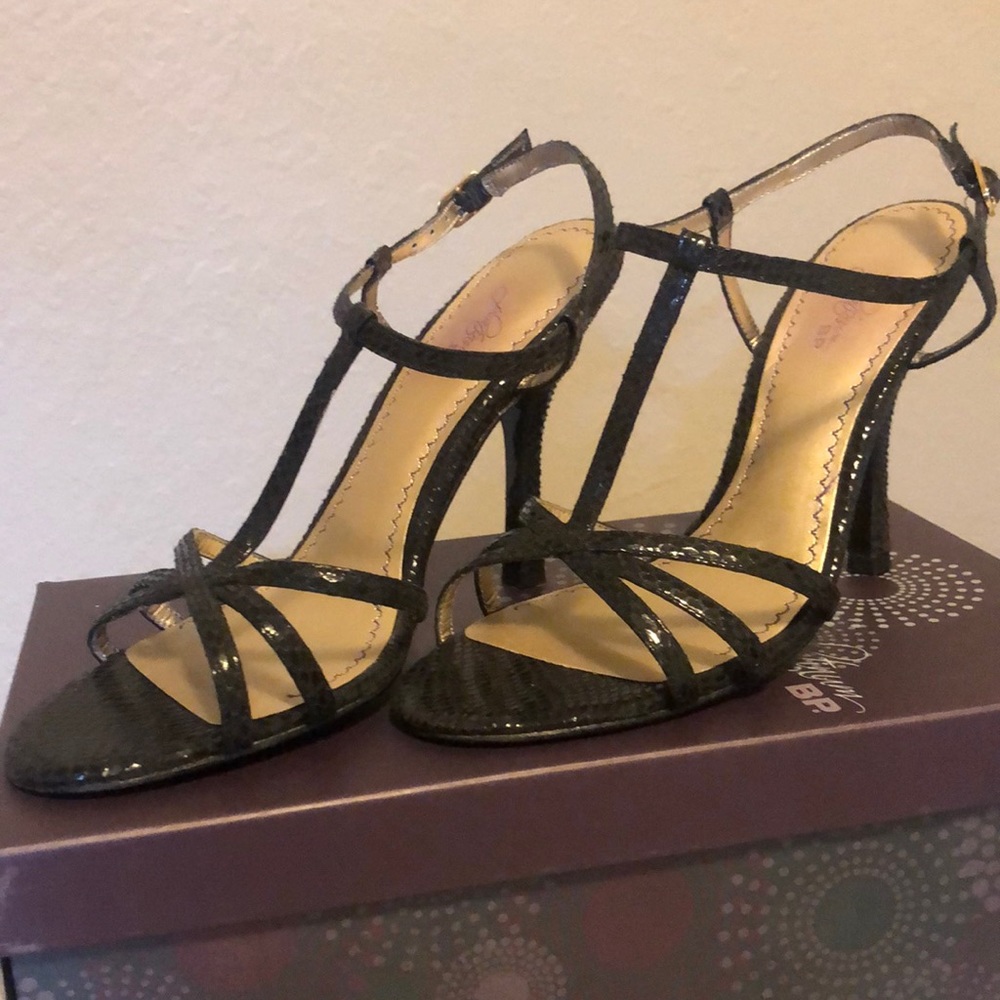 Black strappy heels